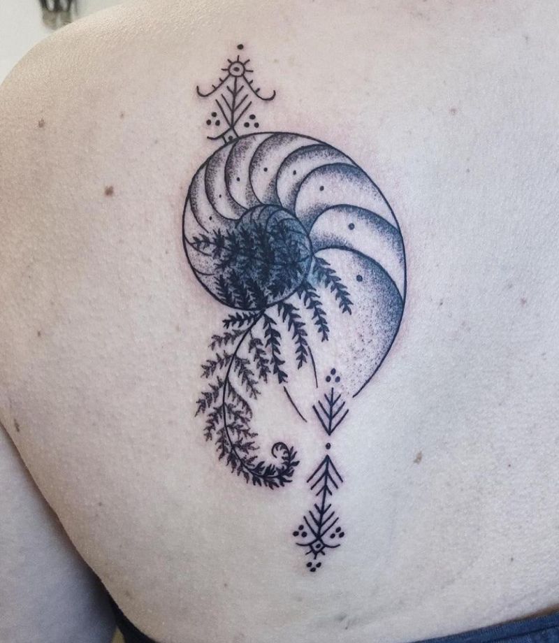 30 Awesome Nautilus Shell Tattoos You Can Copy