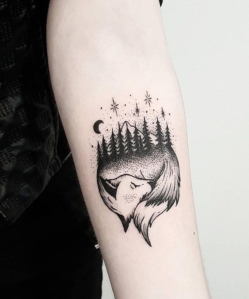 30 Great Sleeping Fox Tattoos For Your Inspiration