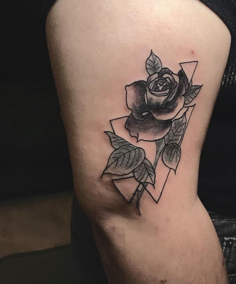 30 Unique Triangle Rose Tattoos for Your Inspiration