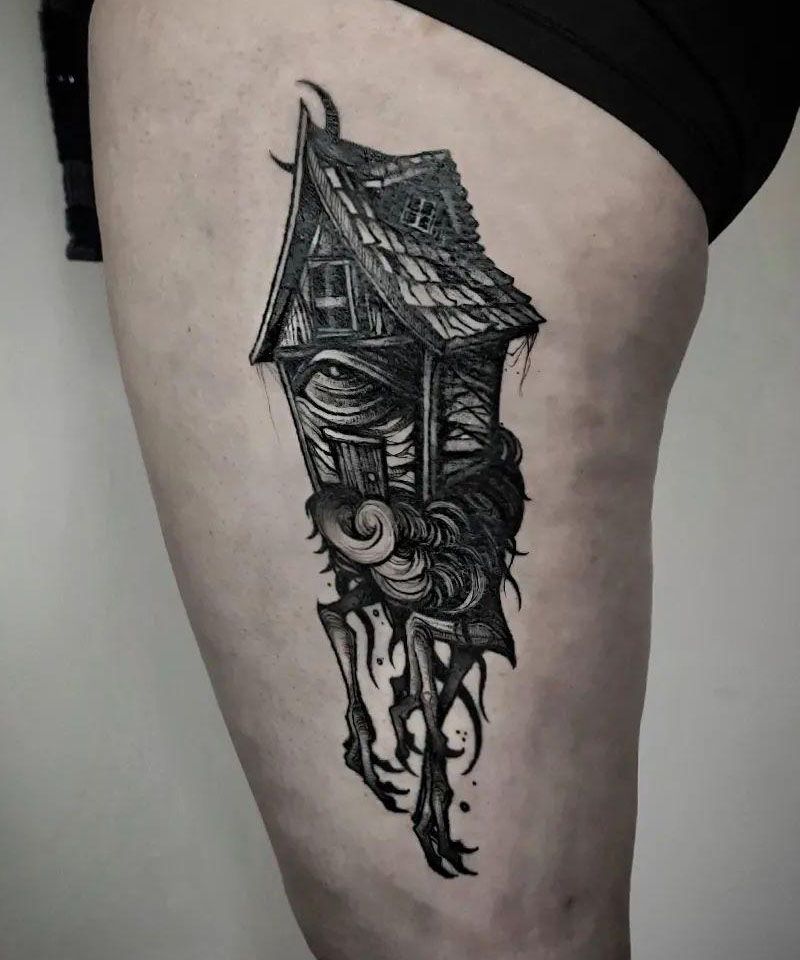 30 Unique Baba Yaga House Tattoos You Can Copy