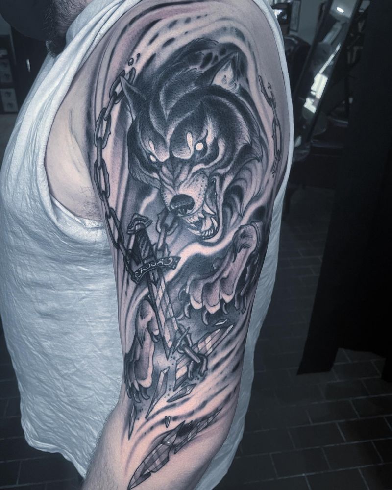 30 Awesome Fenrir Tattoos You Must Love