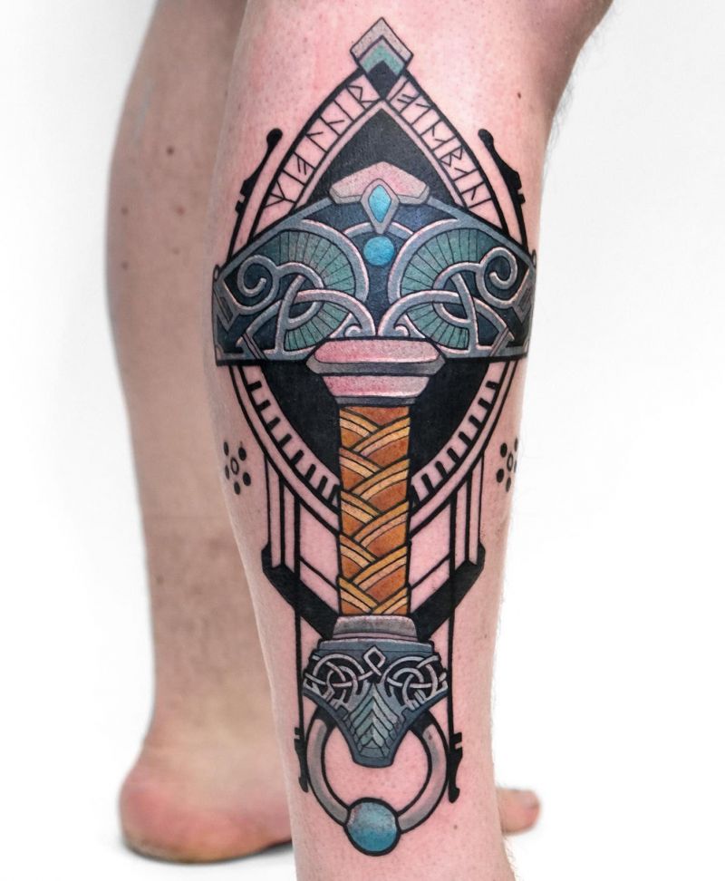 30 Awesome Mjolnir Tattoos You Can Copy