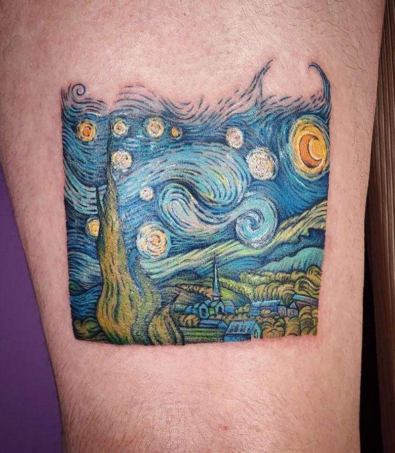 30 Awesome Starry Night Tattoos to Inspire You