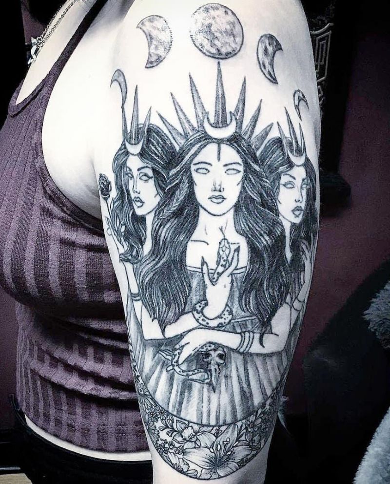 30 Awesome Triple Goddess Tattoos to Inspire You