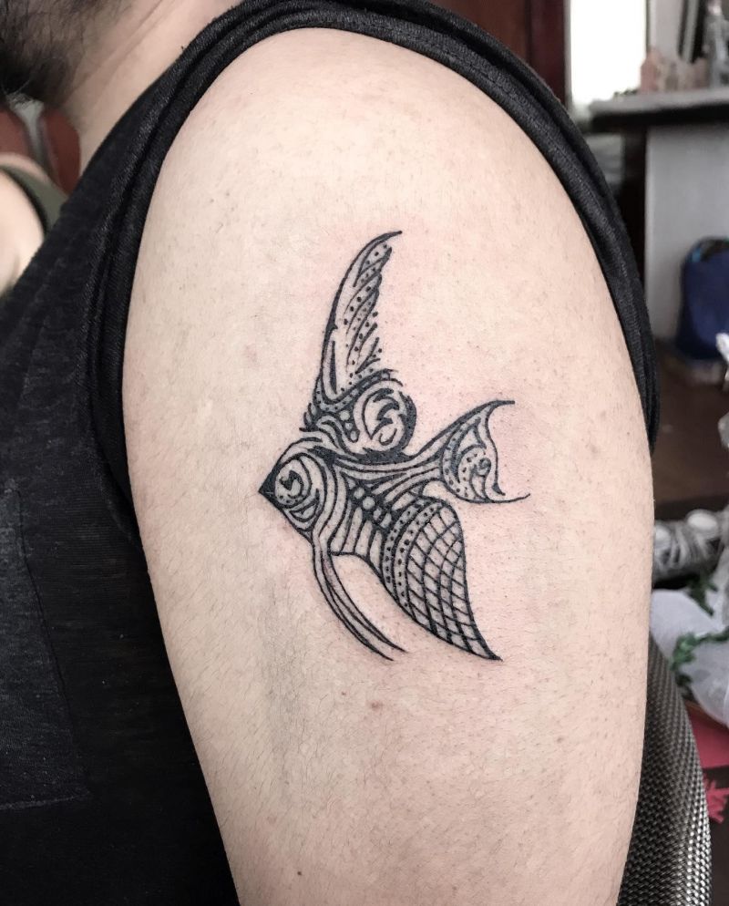 30 Pretty Angelfish Tattoos You Will Love