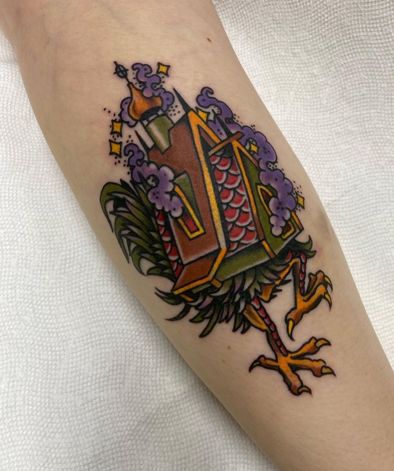 30 Unique Baba Yaga House Tattoos You Can Copy