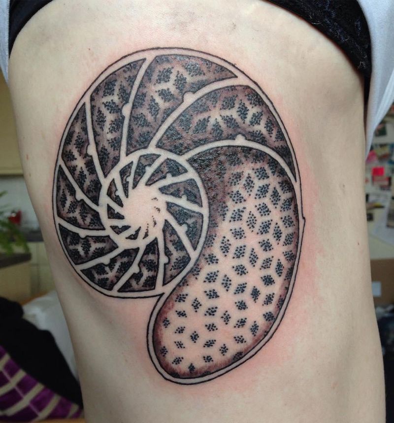 30 Awesome Nautilus Shell Tattoos You Can Copy