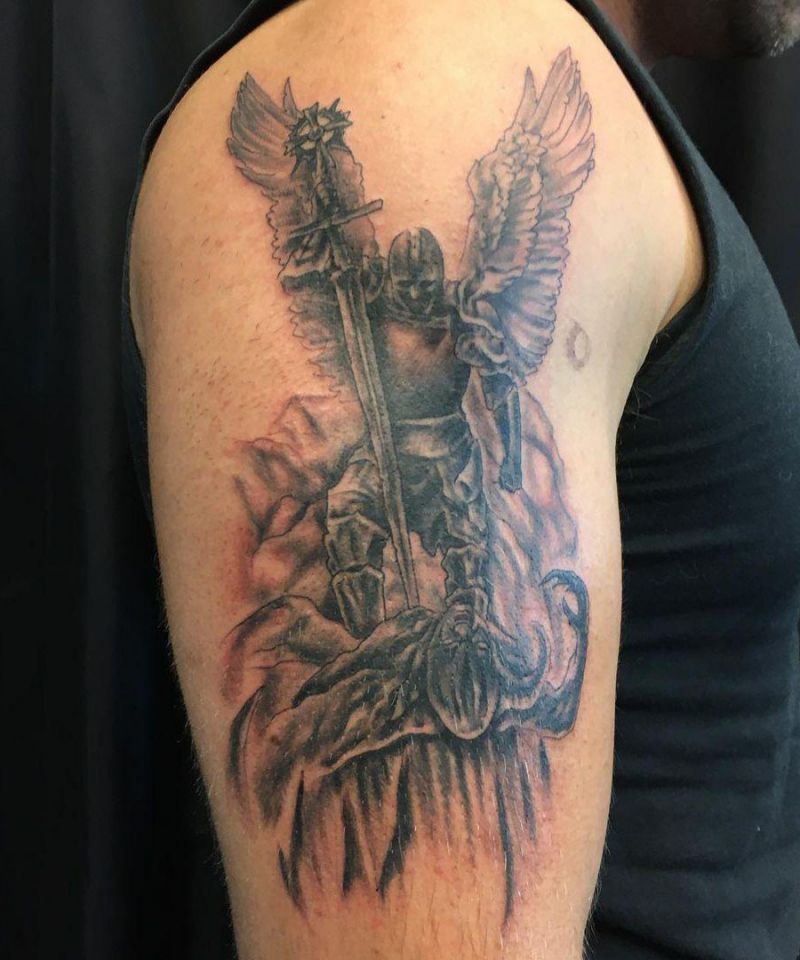 30 Awesome Warrior Angel Tattoos You Can Copy