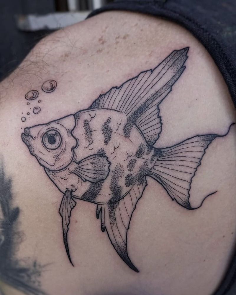 30 Pretty Angelfish Tattoos You Will Love