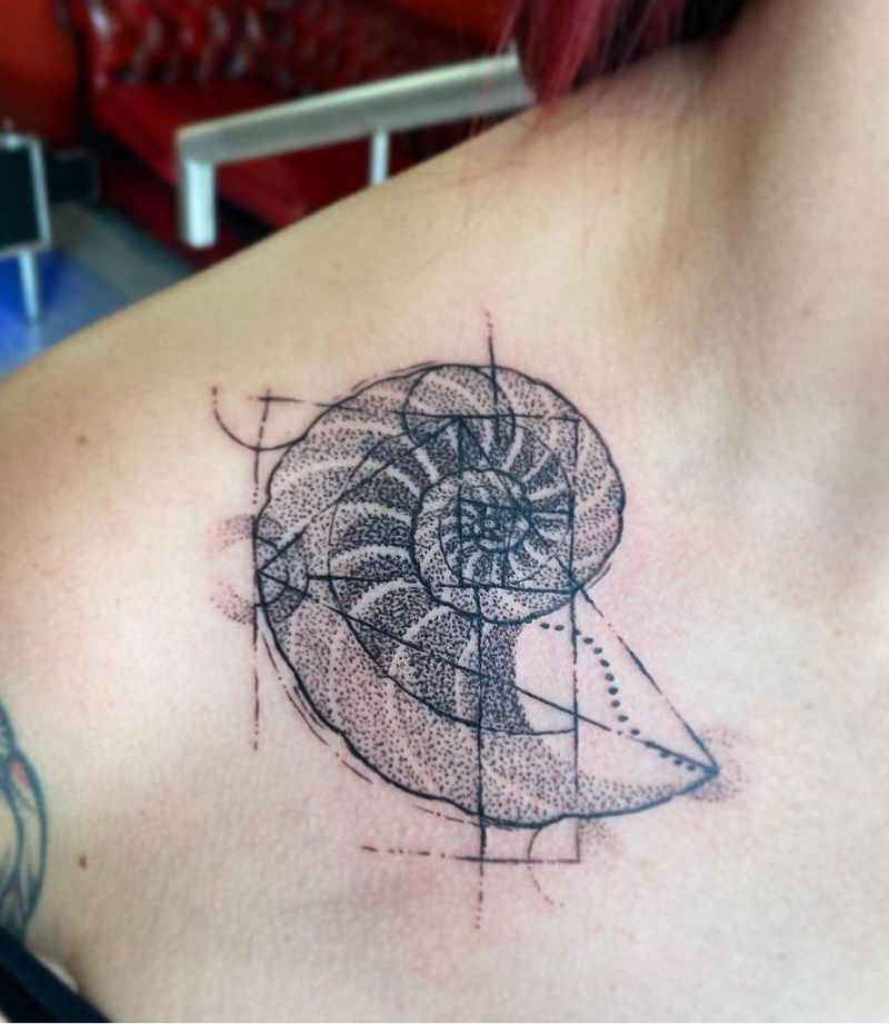 30 Awesome Nautilus Shell Tattoos You Can Copy