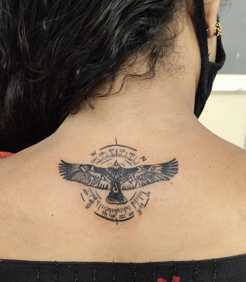 10 Awesome Eagle Compass Tattoos You Can Copy