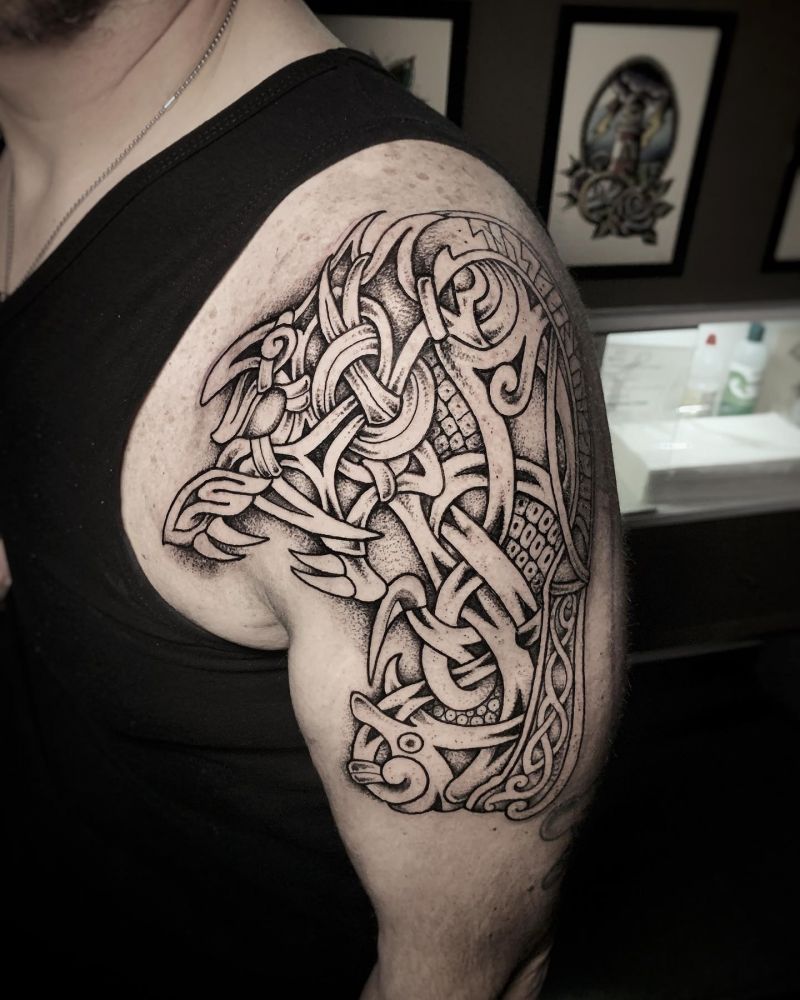 30 Awesome Fenrir Tattoos You Must Love