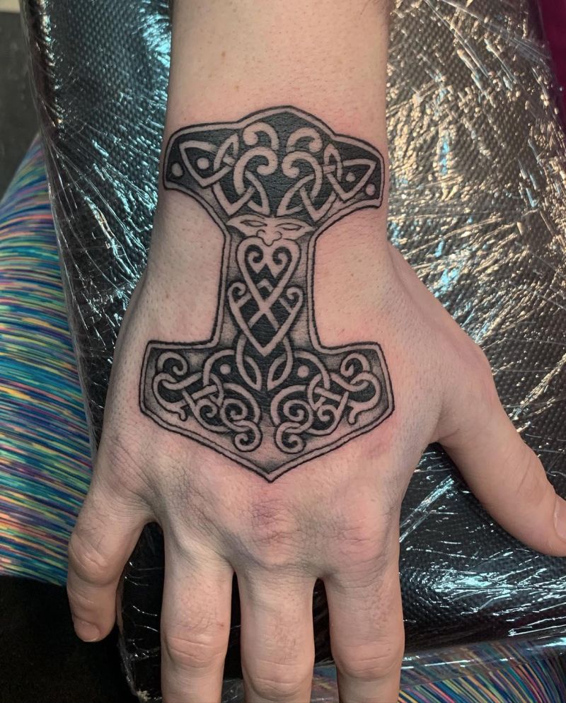 30 Awesome Mjolnir Tattoos You Can Copy