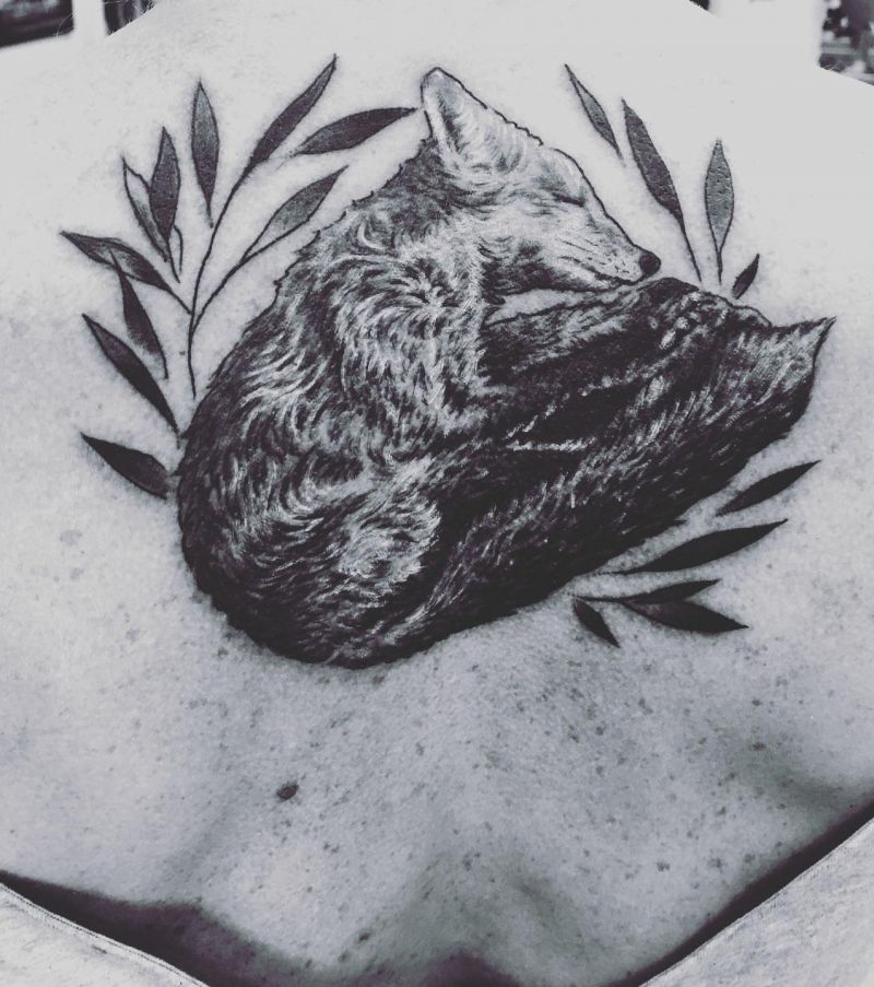 30 Great Sleeping Fox Tattoos For Your Inspiration