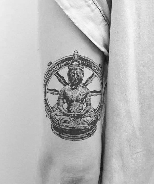 30 Awesome Dharma Wheel Tattoos to Inspire You