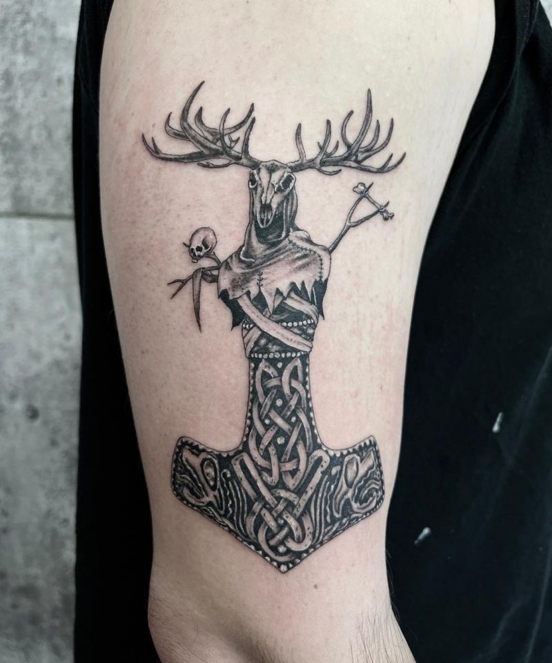 30 Awesome Mjolnir Tattoos You Can Copy