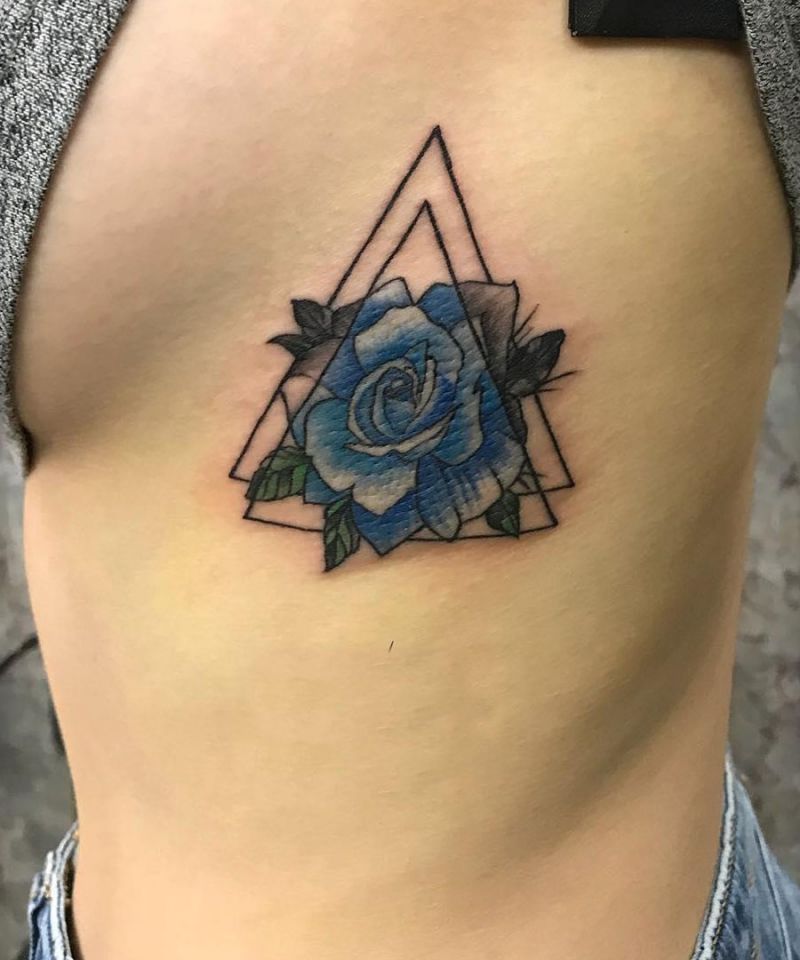 30 Unique Triangle Rose Tattoos for Your Inspiration