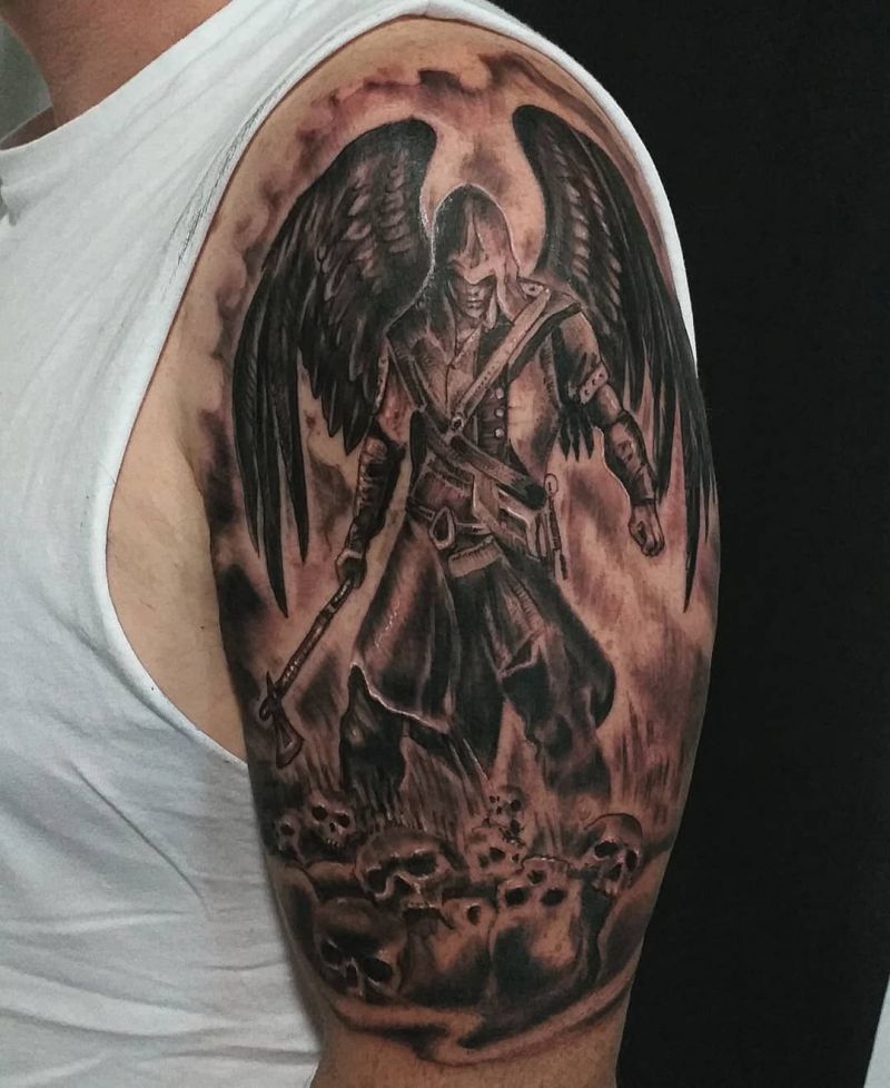 30 Awesome Warrior Angel Tattoos You Can Copy