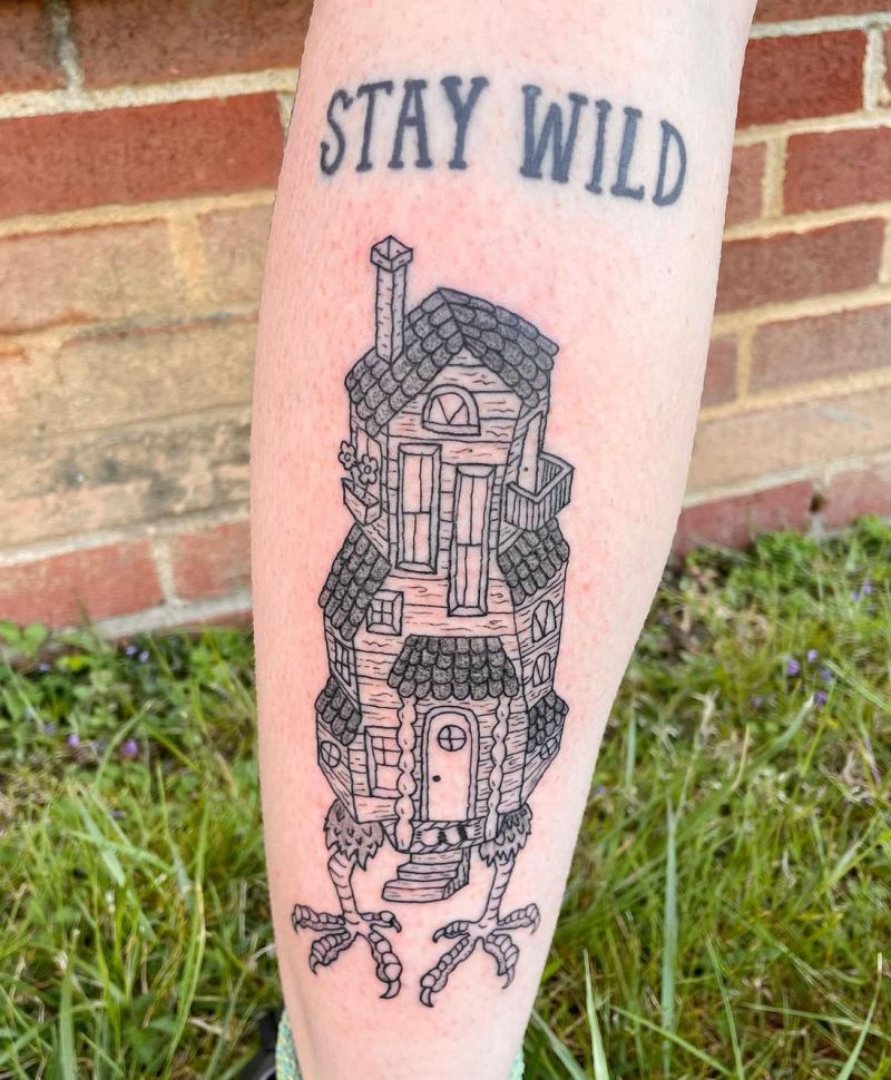 30 Unique Baba Yaga House Tattoos You Can Copy