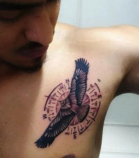 10 Awesome Eagle Compass Tattoos You Can Copy