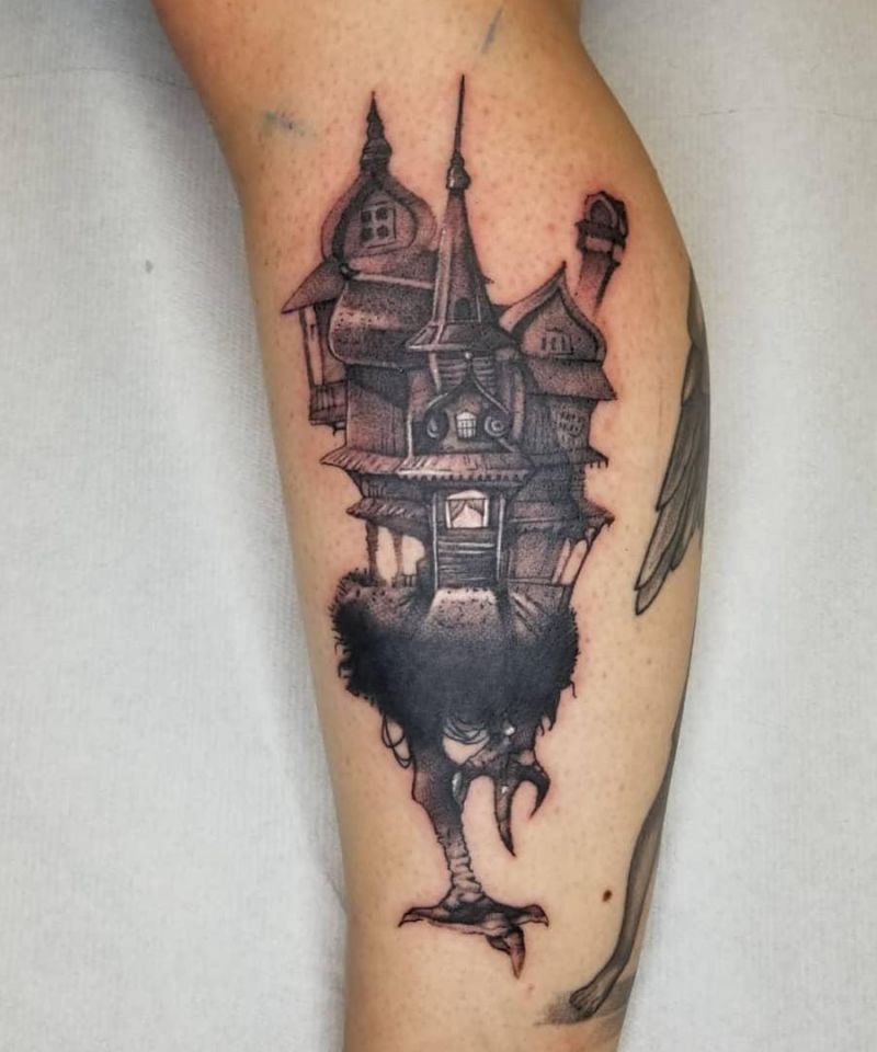 30 Unique Baba Yaga House Tattoos You Can Copy