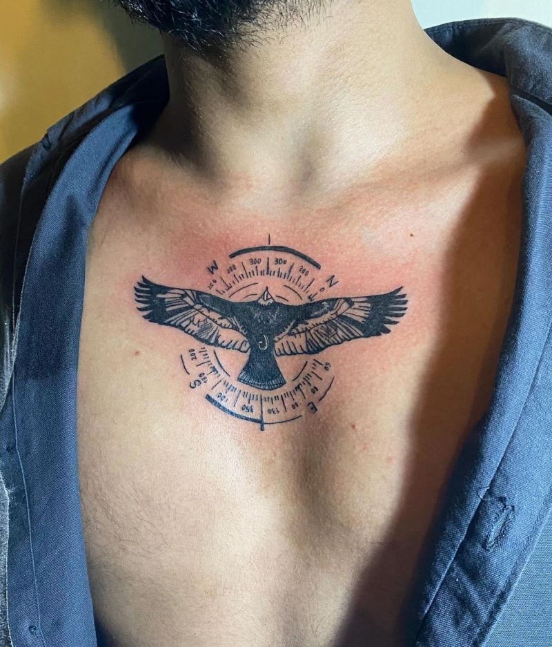 10 Awesome Eagle Compass Tattoos You Can Copy