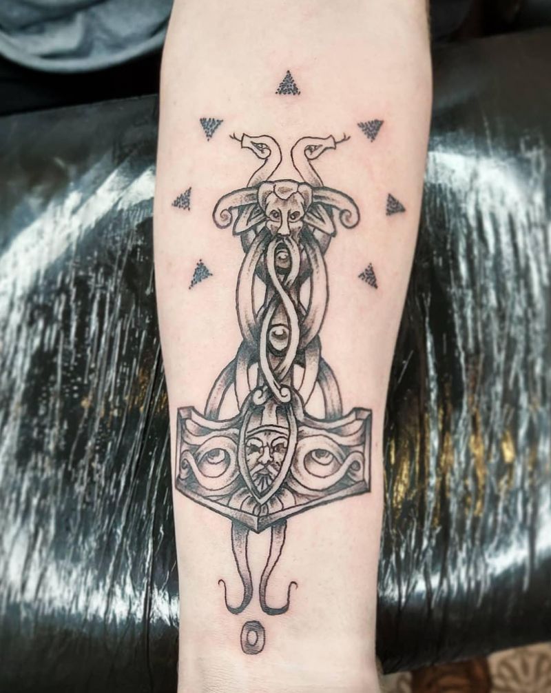 30 Awesome Mjolnir Tattoos You Can Copy