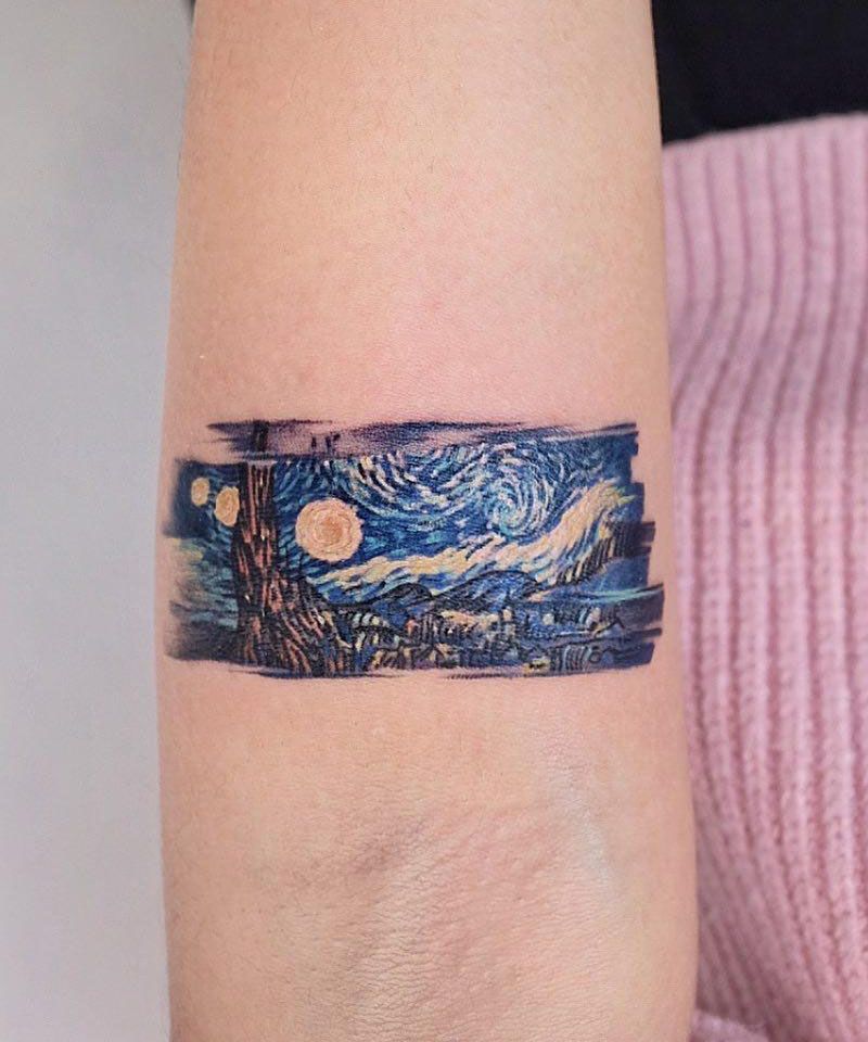 30 Awesome Starry Night Tattoos to Inspire You