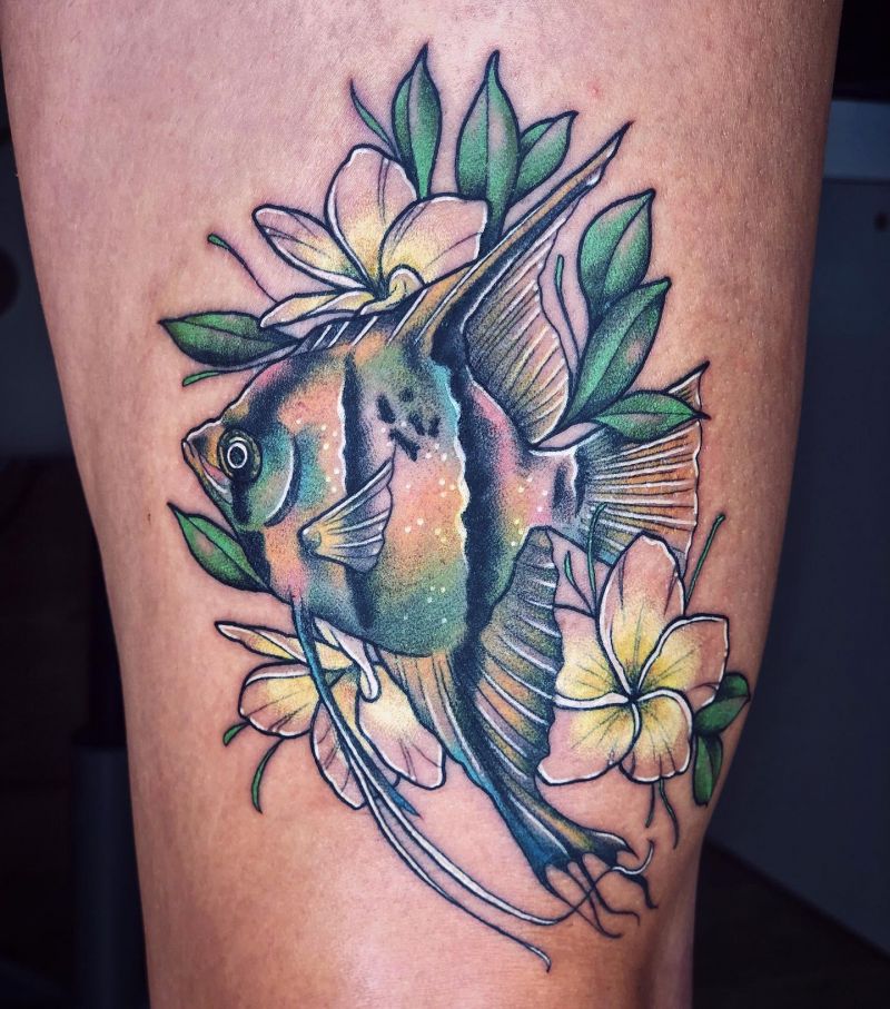 30 Pretty Angelfish Tattoos You Will Love