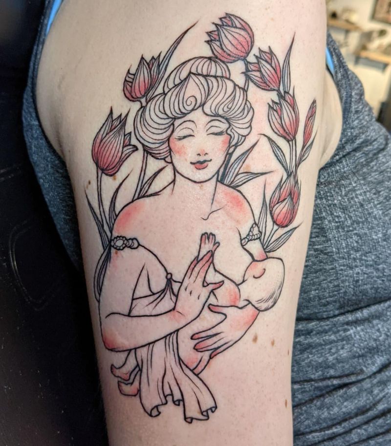 30 Pretty Breastfeeding Tattoos You Will Love