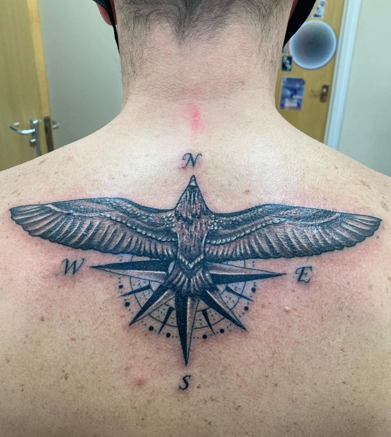 10 Awesome Eagle Compass Tattoos You Can Copy
