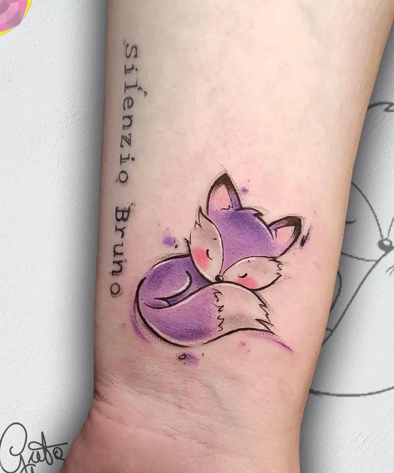 30 Great Sleeping Fox Tattoos For Your Inspiration