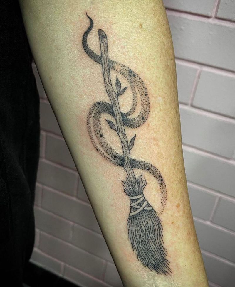 30 Awesome Broom Tattoos You Can Copy