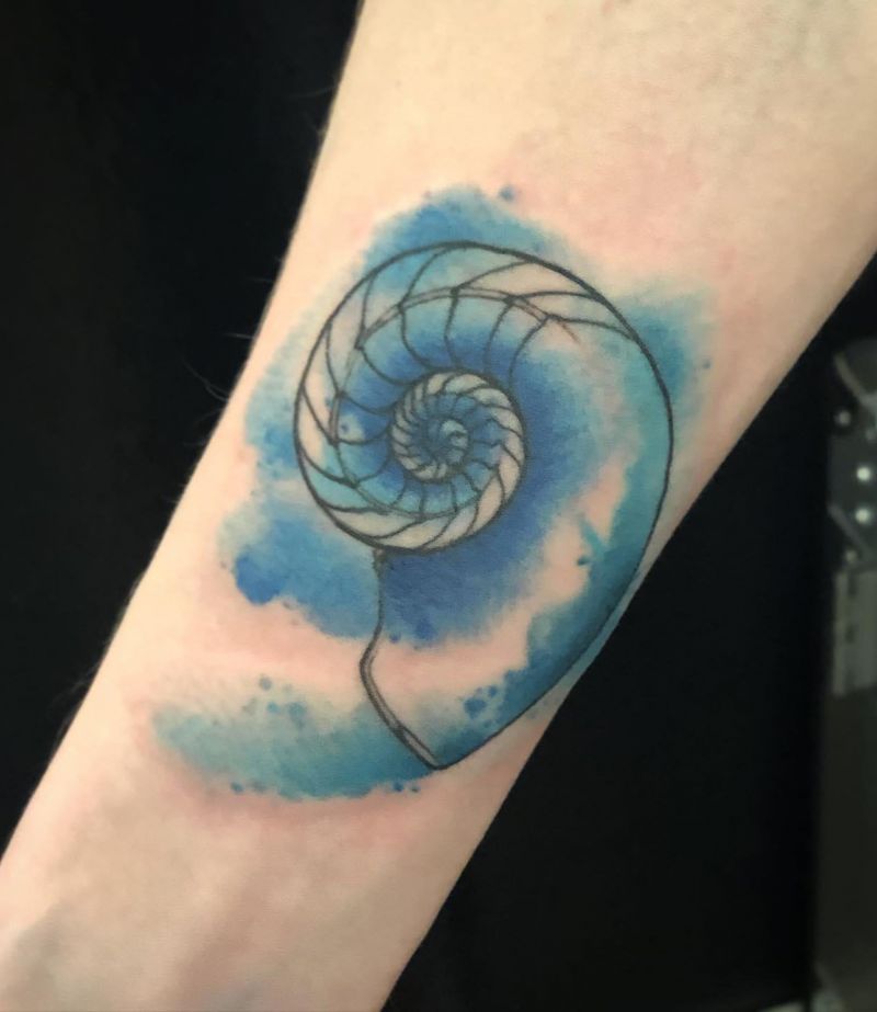 30 Awesome Nautilus Shell Tattoos You Can Copy