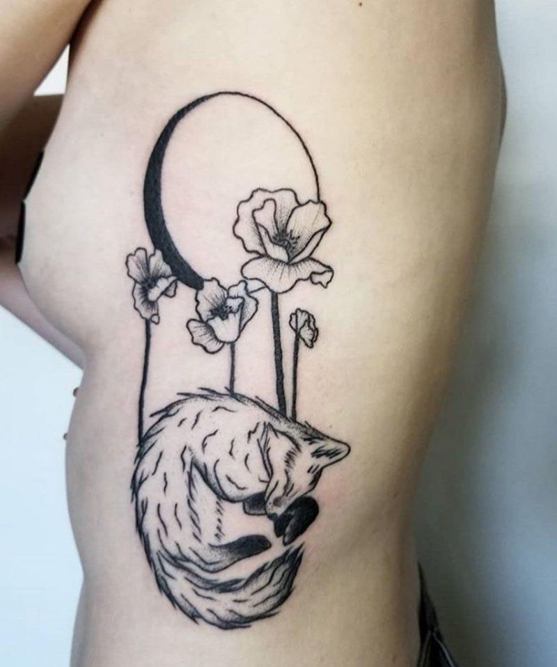 30 Great Sleeping Fox Tattoos For Your Inspiration