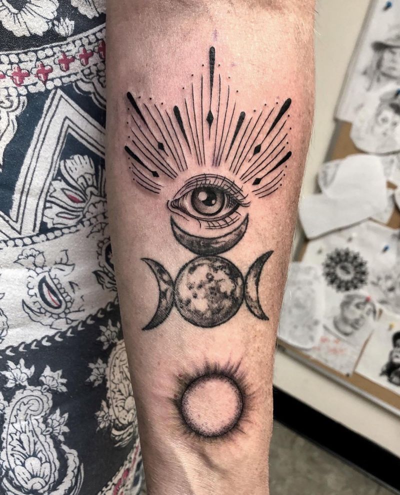 30 Awesome Triple Goddess Tattoos to Inspire You