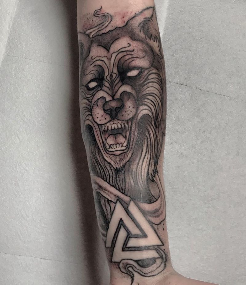 30 Awesome Fenrir Tattoos You Must Love