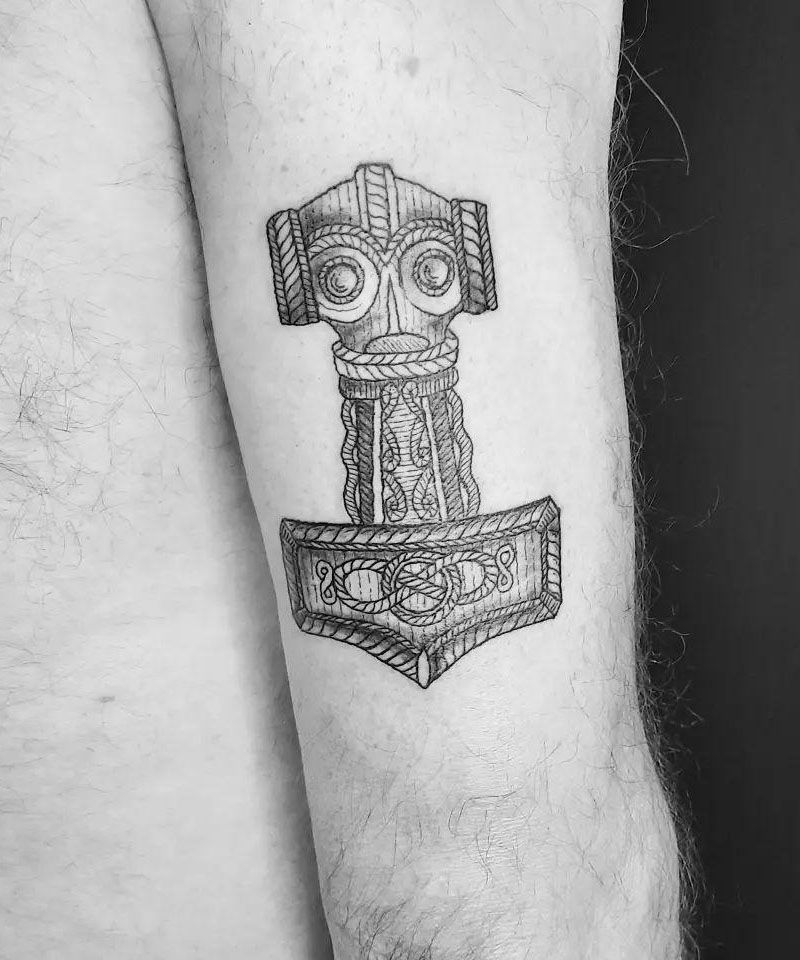 30 Awesome Mjolnir Tattoos You Can Copy