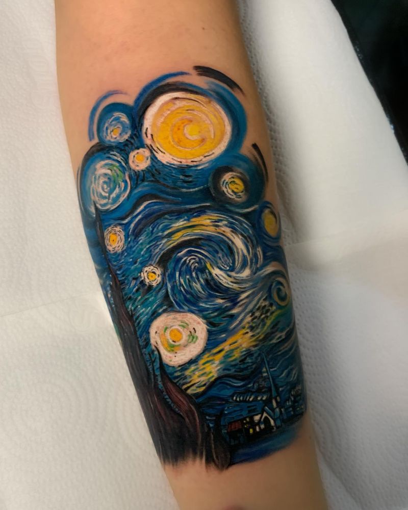 30 Awesome Starry Night Tattoos to Inspire You