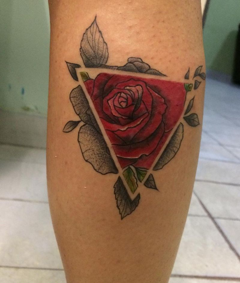 30 Unique Triangle Rose Tattoos for Your Inspiration