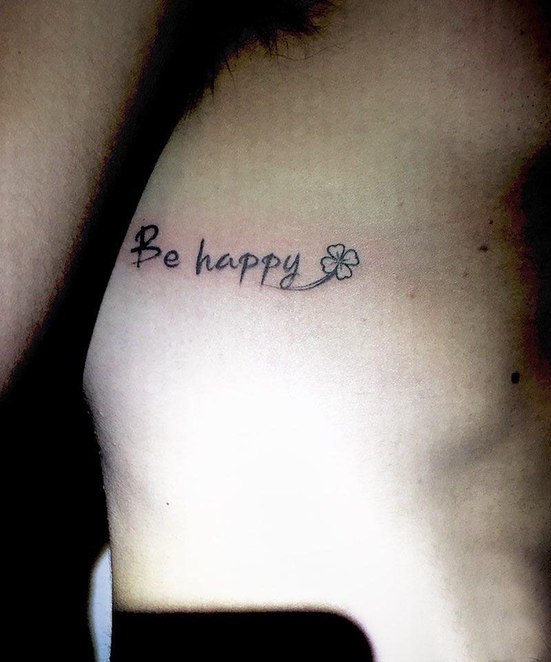 30 Pretty Be Happy Tattoos to Inspire You