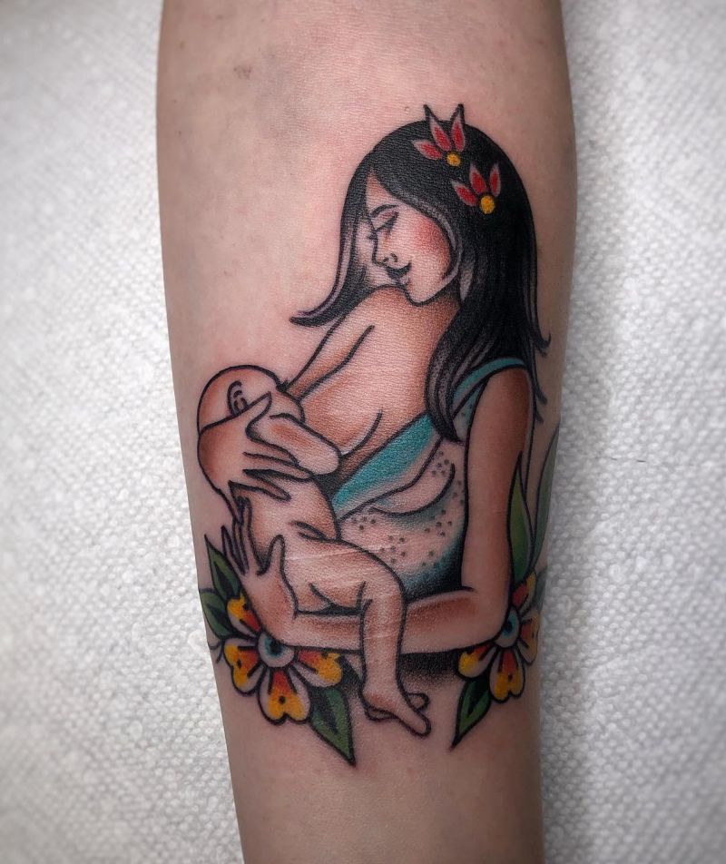 30 Pretty Breastfeeding Tattoos You Will Love