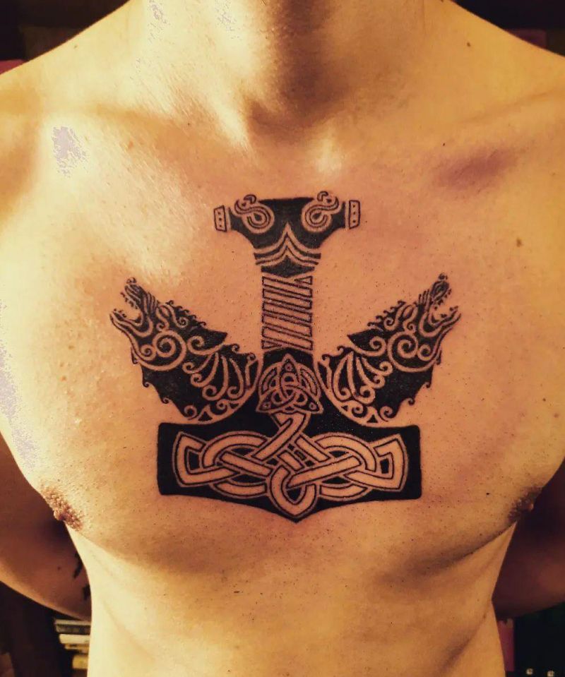 30 Awesome Mjolnir Tattoos You Can Copy