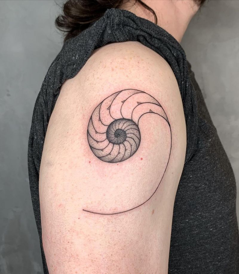 30 Awesome Nautilus Shell Tattoos You Can Copy