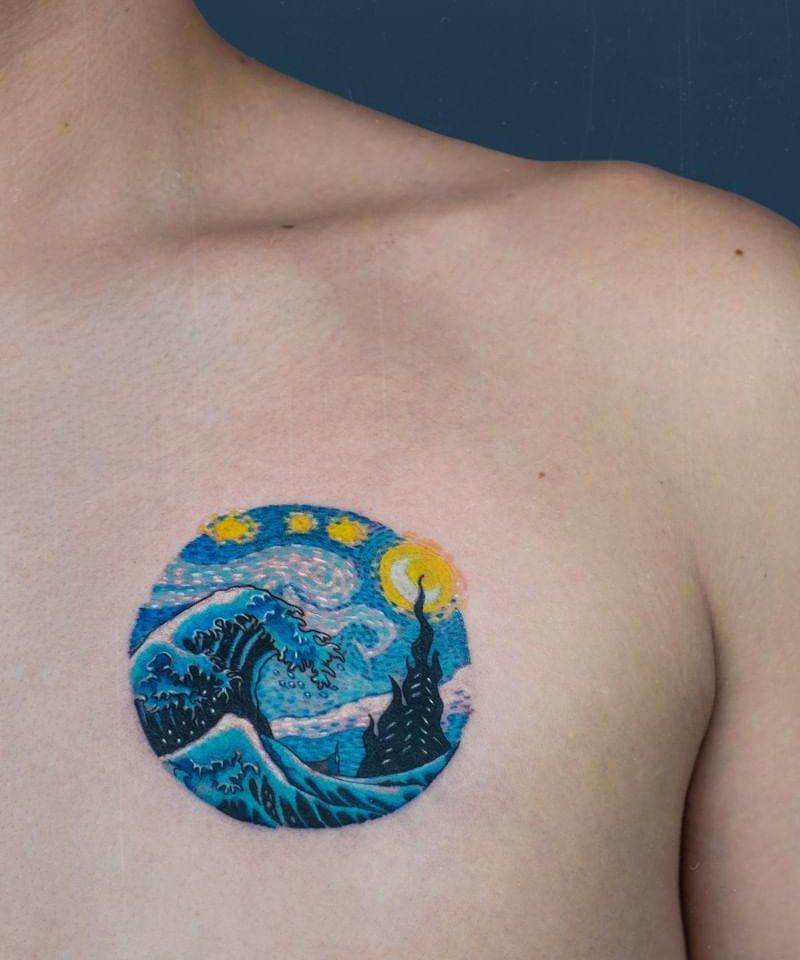 30 Awesome Starry Night Tattoos to Inspire You