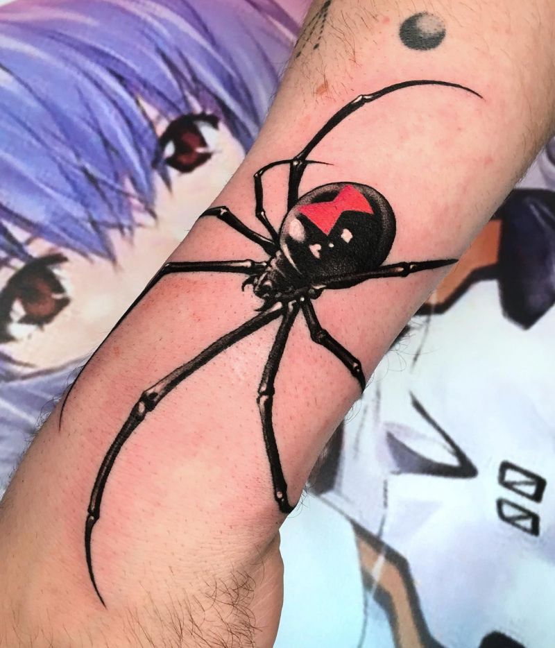 30 Unique Black Widow Spider Tattoos You Must Love