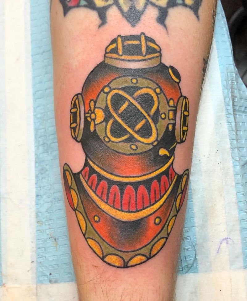 30 Unique Diving Helmet Tattoos You Must Love