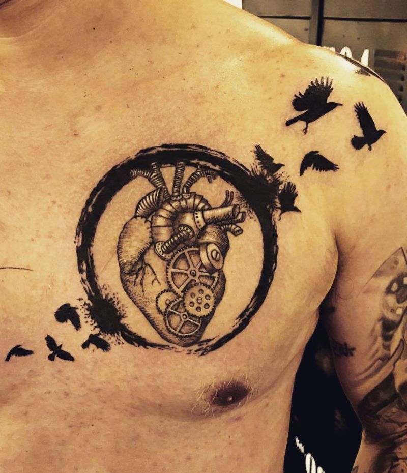 30 Unique Mechanical Heart Tattoos You Must Love