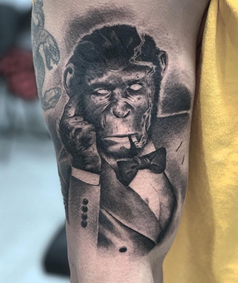 6 Unique Monkey Smoking Tattoos You Can Copy