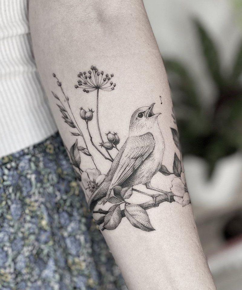 30 Unique Nightingale Tattoos to Inspire You